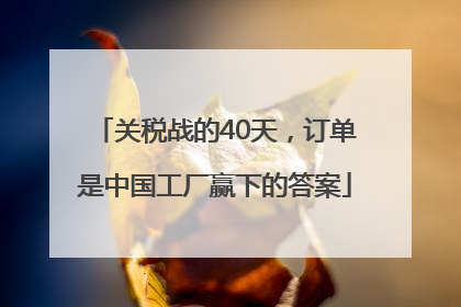 关税战的40天，订单是中国工厂赢下的答案