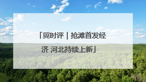 冀时评｜抢滩首发经济 河北持续上新