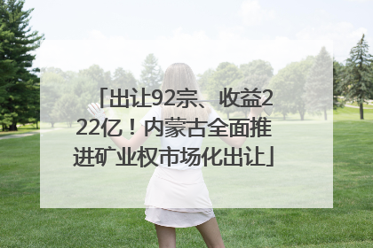 出让92宗、收益222亿！内蒙古全面推进矿业权市场化出让
