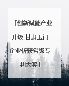 创新赋能产业升级 甘肃玉门企业斩获省级专利大奖