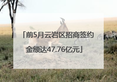 前5月云岩区招商签约金额达47.76亿元