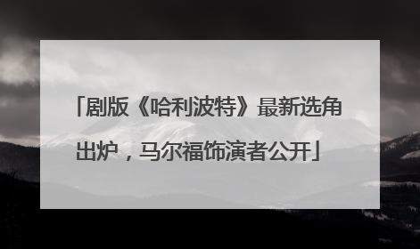 剧版《哈利波特》最新选角出炉，马尔福饰演者公开