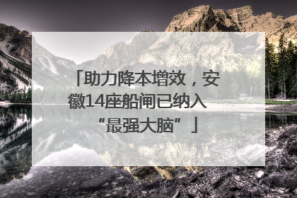 助力降本增效，安徽14座船闸已纳入“最强大脑”