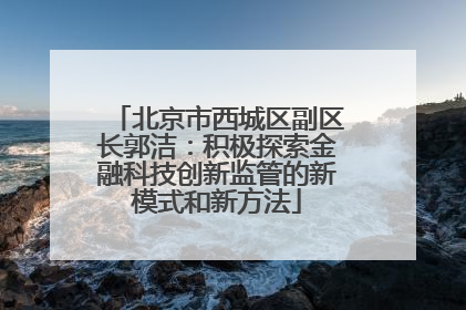 北京市西城区副区长郭洁：积极探索金融科技创新监管的新模式和新方法