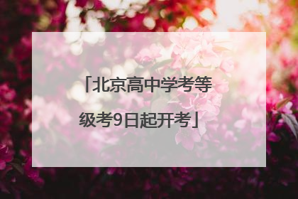 北京高中学考等级考9日起开考