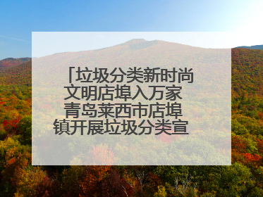 垃圾分类新时尚 文明店埠入万家 青岛莱西市店埠镇开展垃圾分类宣传活动