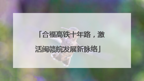 合福高铁十年路，激活闽赣皖发展新脉络