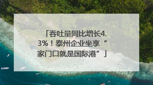 吞吐量同比增长4.3%！泰州企业坐享“家门口就是国际港”