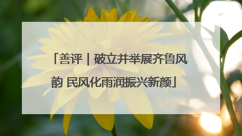 善评｜破立并举展齐鲁风韵 民风化雨润振兴新颜