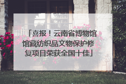 喜报！云南省博物馆馆藏纺织品文物保护修复项目荣获全国十佳