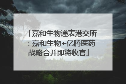 嘉和生物递表港交所：嘉和生物+亿腾医药战略合并即将收官