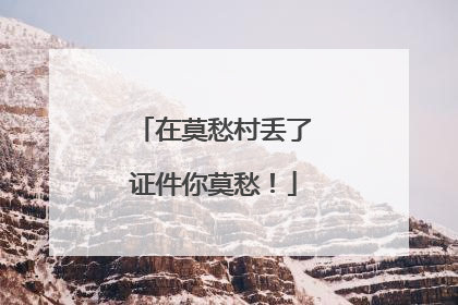 在莫愁村丢了证件你莫愁！