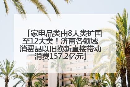 家电品类由8大类扩围至12大类！济南各领域消费品以旧换新直接带动消费157.2亿元