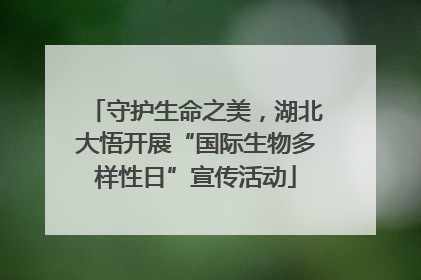 守护生命之美，湖北大悟开展“国际生物多样性日”宣传活动