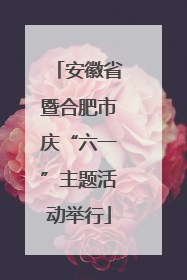 安徽省暨合肥市庆“六一”主题活动举行