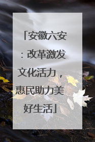 安徽六安：改革激发文化活力，惠民助力美好生活
