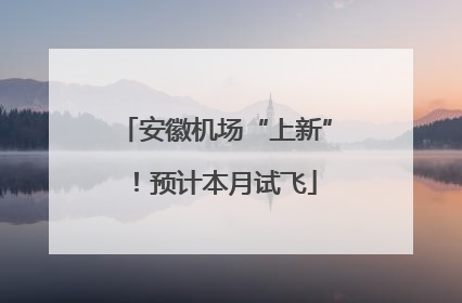 安徽机场“上新”！预计本月试飞