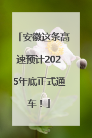 安徽这条高速预计2025年底正式通车！