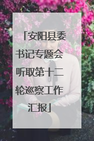 安阳县委书记专题会听取第十二轮巡察工作汇报