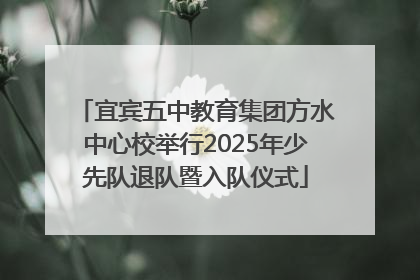 宜宾五中教育集团方水中心校举行2025年少先队退队暨入队仪式