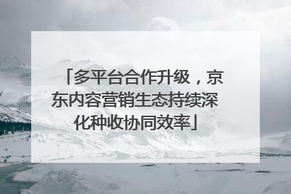 多平台合作升级，京东内容营销生态持续深化种收协同效率