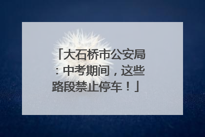 大石桥市公安局：中考期间，这些路段禁止停车！