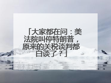 大家都在问：美法院叫停特朗普，原来的关税谈判都白谈了？