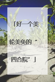 好一个美轮美奂的“四合院”