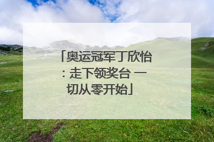 奥运冠军丁欣怡：走下领奖台 一切从零开始