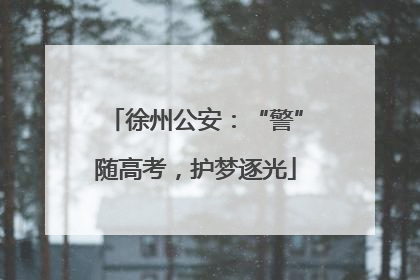 徐州公安：“警”随高考，护梦逐光