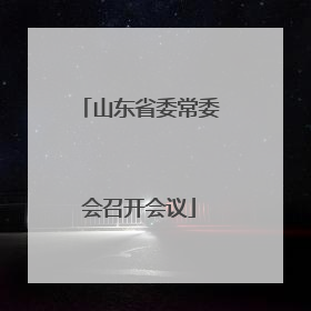 山东省委常委会召开会议