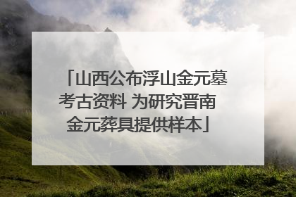 山西公布浮山金元墓考古资料 为研究晋南金元葬具提供样本