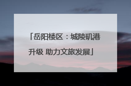岳阳楼区：城陵矶港升级 助力文旅发展