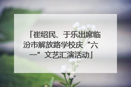 崔绍民、于乐出席临汾市解放路学校庆“六一”文艺汇演活动