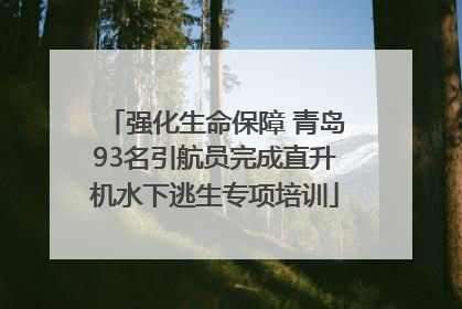 强化生命保障 青岛93名引航员完成直升机水下逃生专项培训