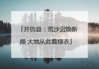 开鲁县：荒沙沼焕新颜 大地从此着绿衣