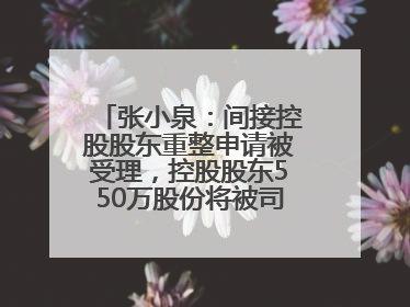 张小泉：间接控股股东重整申请被受理，控股股东550万股份将被司法拍卖