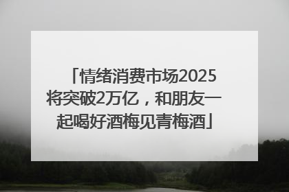 情绪消费市场2025将突破2万亿，和朋友一起喝好酒梅见青梅酒