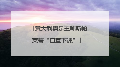 意大利男足主帅斯帕莱蒂“自宣下课”