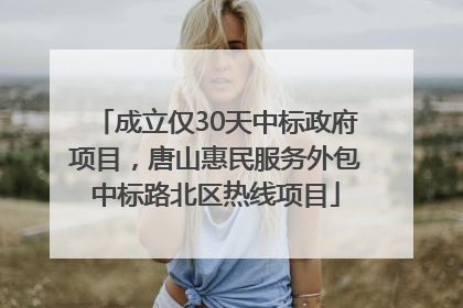 成立仅30天中标政府项目，唐山惠民服务外包中标路北区热线项目