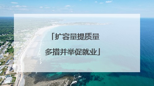 扩容量提质量 多措并举促就业