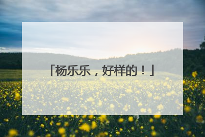 杨乐乐，好样的！