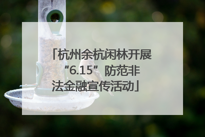杭州余杭闲林开展“6.15”防范非法金融宣传活动