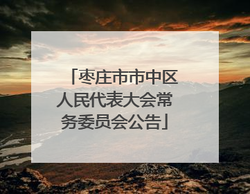 枣庄市市中区人民代表大会常务委员会公告