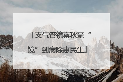 支气管镜察秋毫“镜”到病除惠民生