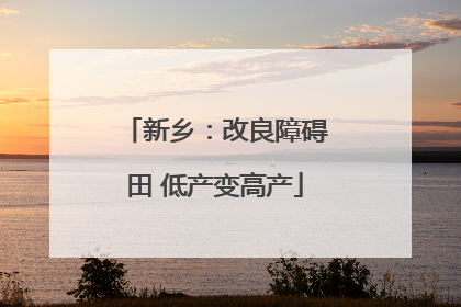 新乡：改良障碍田 低产变高产