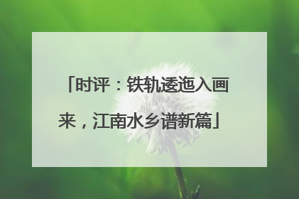 时评：铁轨逶迤入画来，江南水乡谱新篇