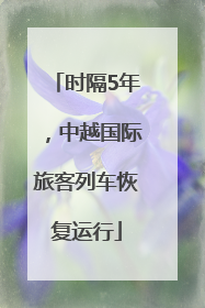 时隔5年，中越国际旅客列车恢复运行