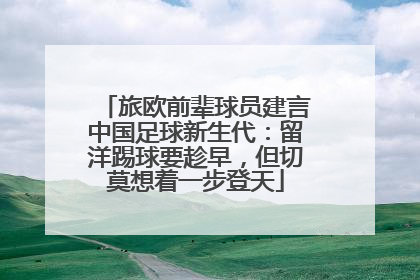 旅欧前辈球员建言中国足球新生代：留洋踢球要趁早，但切莫想着一步登天