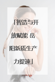智造与开放赋能 岳阳新质生产力提速